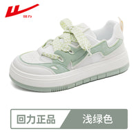 Sapatos casuais com malha verde Warrior matcha, respiráveis, sapatos femininos estilosos estilo Chanel, ténis estudantis de sola grossa para o exterior