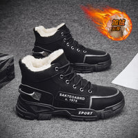 Botas Martin de inverno masculinas: antiderrapantes, resistentes ao uso, sapatos de algodão quente forrados a lã polar, botas de trabalho modernas, botas de neve versáteis
