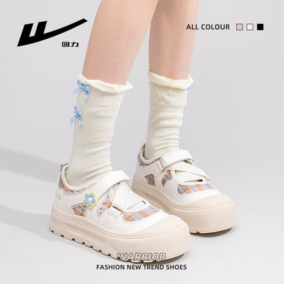 Ténis Warrior de sola grossa, confortáveis, versáteis e fofos, sapatos casuais modernos e de alto custo-benefício, sapatos individuais femininos enérgicos coreanos