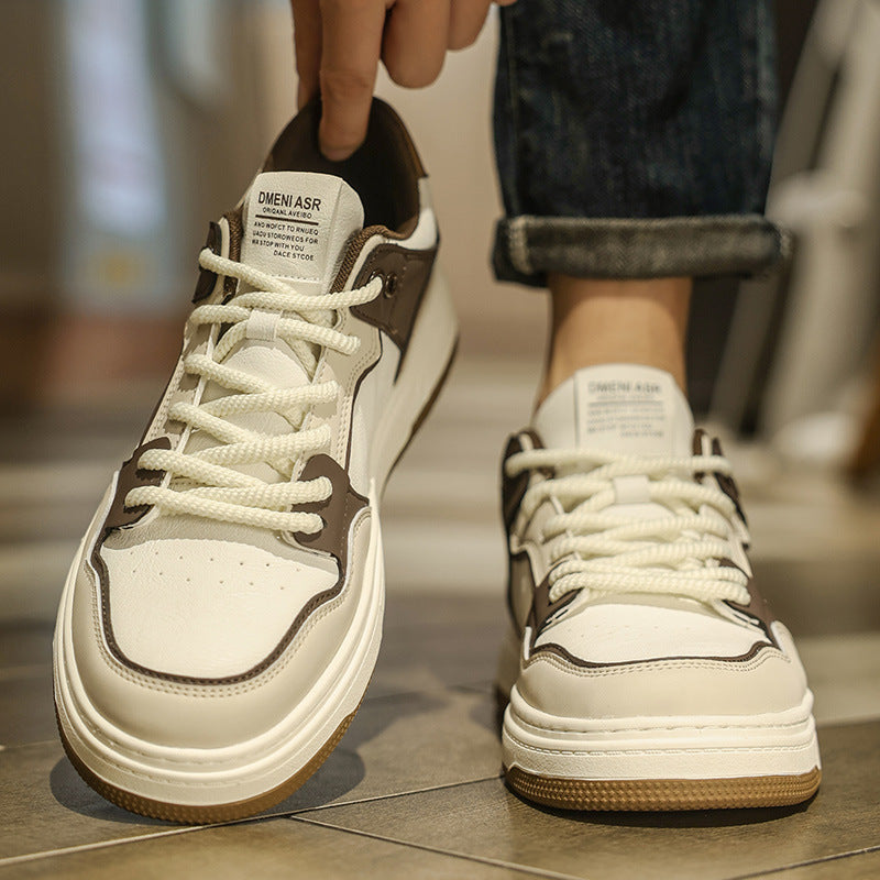 Sapatos masculinos 2025 nova marca da moda de primavera, sapatos casuais de alta gama e respiráveis, design desportivo de nicho para estudantes, ténis