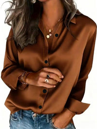 Camisa esponja colorida e brilhante da Amazon, elegante e para deslocações, adequada para uso versátil de mangas compridas na primavera e no outono