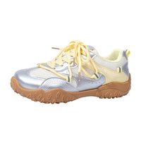 Sapatos pretos Warrior Trendy Cool com Atacadores para Mulher, Ténis de sola fina e respiráveis, ténis de bico arredondado, leves e confortáveis