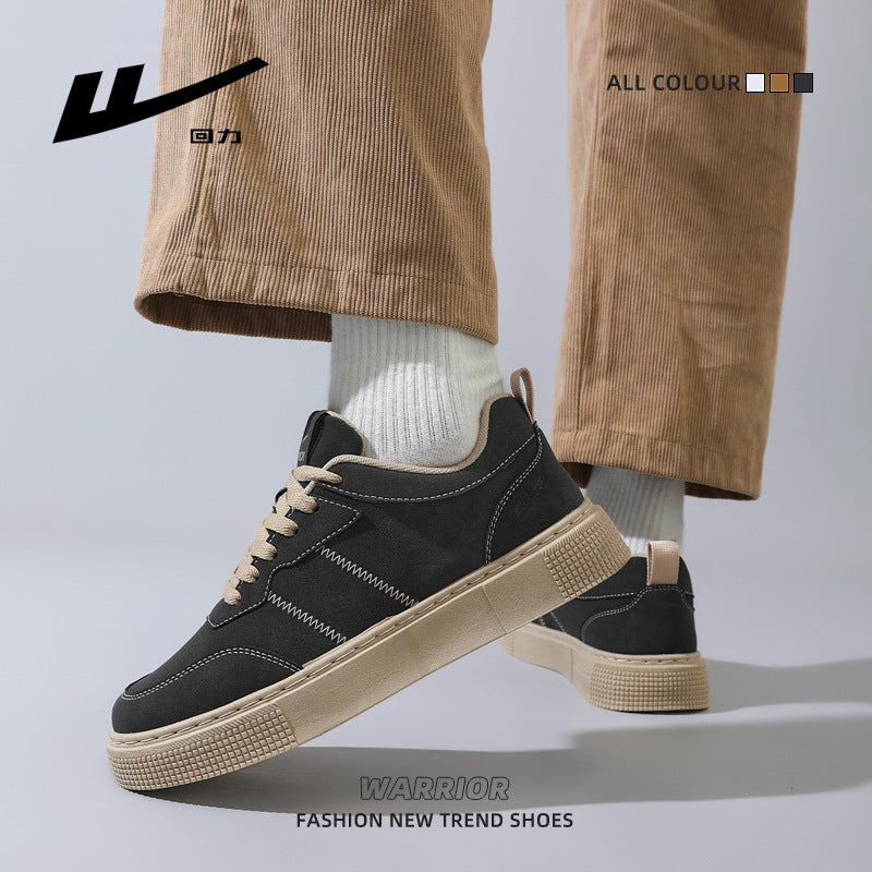 Warrior Simples Sapatos de Plataforma de Cor Sólida Negócios Sapatos de Trabalho para Homens de Deslocação Ténis Casuais Casuais Versáteis Casuais para Deslocações Diárias