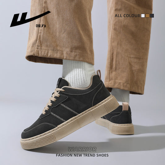 Warrior Simples Sapatos de Plataforma de Cor Sólida Negócios Sapatos de Trabalho para Homens de Deslocação Ténis Casuais Casuais Versáteis Casuais para Deslocações Diárias