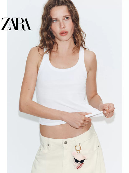 Bolsa feminina ZARA 2026 Verão com pingente de rato e porta-chaves 6688710 604