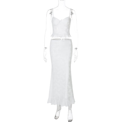 Moda feminina europeia e americana, nova coleção: conjunto de vestidos compridos para raparigas sensuais de renda, renda em retalhos, justo, justo às ancas, para mulheres