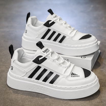 Sapatos de Homem 2025 Verão Novos Sapatos Brancos Respiráveis, Ténis Desportivos Leves e Que Aumentam a Altura, Ténis Simples e Versáteis para Estudantes