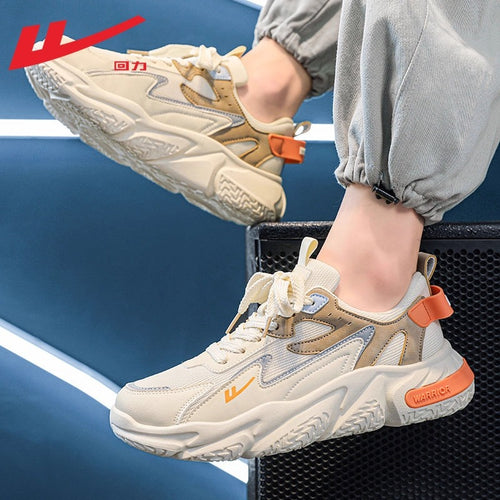 Warrior Korean Sapatos Masculinos Modernos e Fixes, Sapatos Casuais Casuais Retro com Sola Macia, Sapatos Desportivos de Rede com Atacadores, Sapatos de Pai para o Trajeto Diário