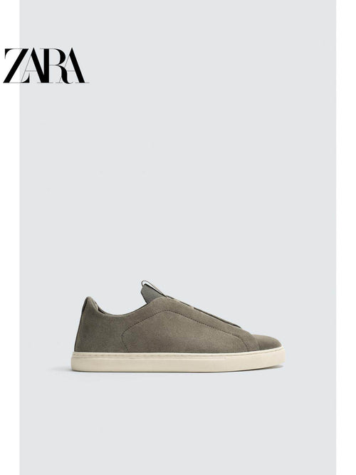 ZARA Coleção Primavera/Verão 2026 - Tênis Masculino Leve com Cadarço e Detalhes em Camurça, 2240720 131