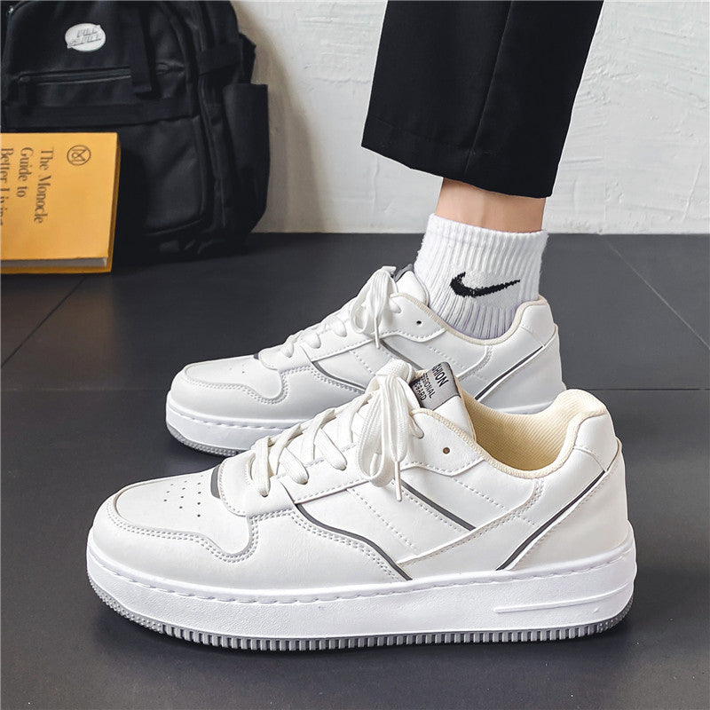 Primavera Masculina Nova Nicho Original Pele Respirável Sapatos Desportivos Casuais Brancos Na Moda