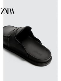 ZARA 2026 Verão Novo Sapato Masculino com Aba e Bolso, Forro de Lã, Sola de Madeira Plana, 2761721 800