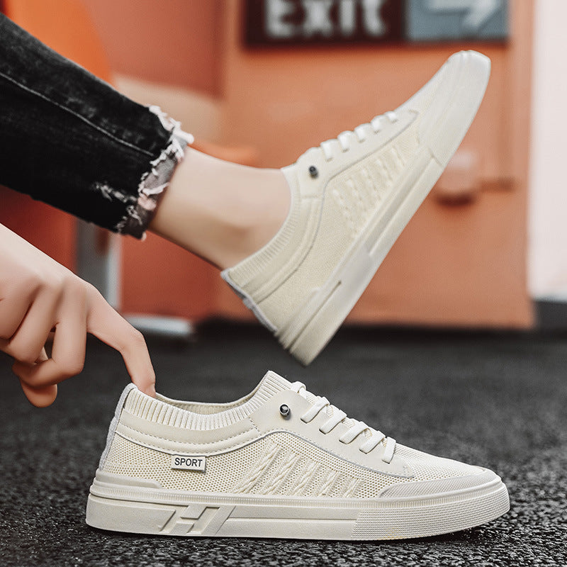 Sapatos masculinos de verão, malha respirável, tênis anti-odor fino, motoristas masculinos dirigem um pé para voar meias de malha, sapatos de prancha