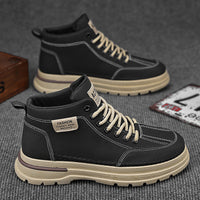 Martin Boots, Novos Sapatos Altos para Primavera, Sapatos Casuais Casuais de Trabalho em Pele Antiderrapantes Modernos e Versáteis, Botas até ao Tornozelo