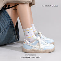 Warrior 2026 Novos sapatos confortáveis de camada única com blocos de cor baixos, design estético elevado, sapatos casuais, sapatos femininos de moda versáteis