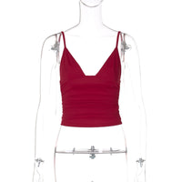 AliExpress INS estilo moda street style sexy de decote em V de cor sólida cropta, versátil slim fit camisola europeia e americana por grosso