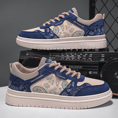 Transmissão em direto Sapatos de Homem 2024 Novos Sapatos de Flor de Caju, Sapatos Modernos de Masculino, Ténis Desportivos de Tela de Primavera De Topo Baixo e Versáteis da Moda
