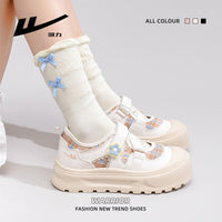Ténis Warrior de sola grossa, confortáveis, versáteis e fofos, sapatos casuais modernos e de alto custo-benefício, sapatos individuais femininos enérgicos coreanos