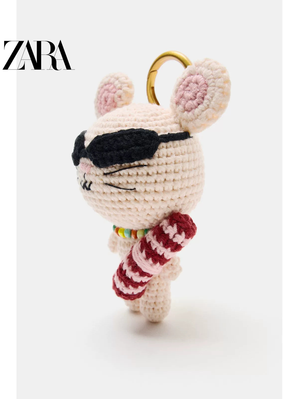 Bolsa feminina ZARA 2026 Verão com pingente de rato e porta-chaves 6688710 604