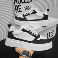 Sapatos Brancos Versáteis da Moda Coreana para Masculino, Novos Sapatos de Snowboard Outono 2024, Ténis Desportivos para Estudantes, Sapatilhas Casuais Leves com Atacadores