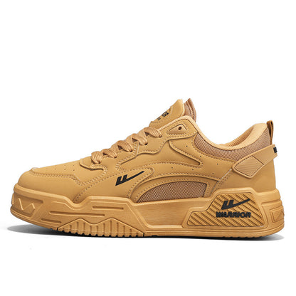Sapatos americanos populares de estudante estilo Warrior Collegiate, sapatos de sola grossa e respiráveis e confortáveis, sapatos de negócios masculinos de deslocamento com blocos de cor