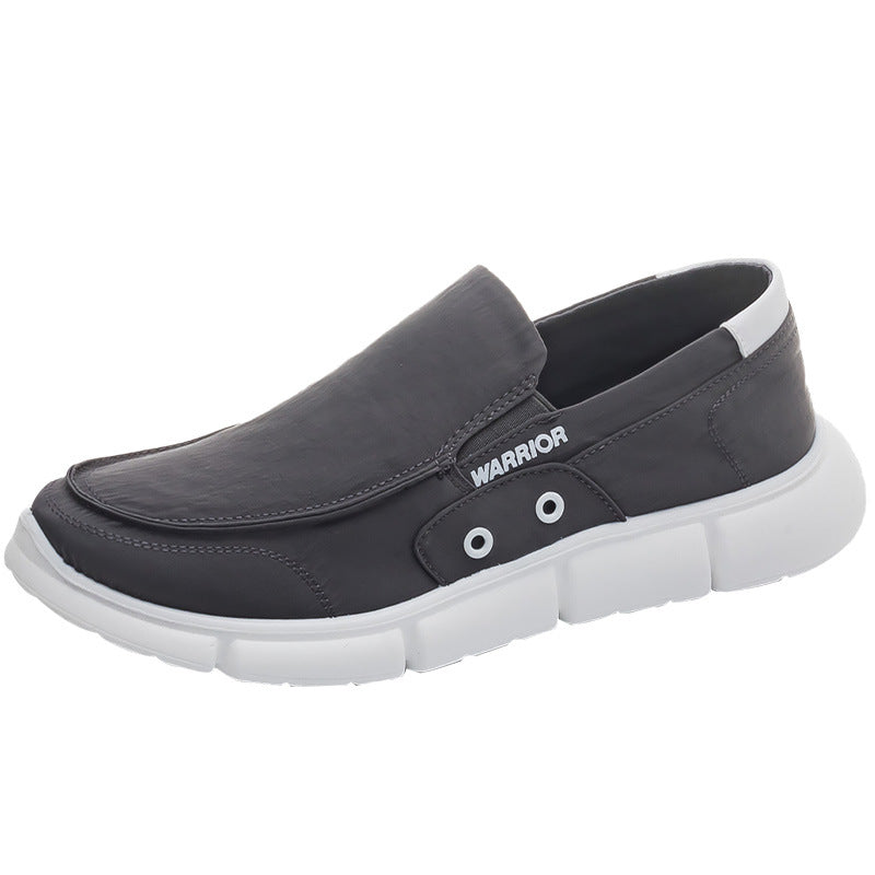 Sapatos de lona leves e confortáveis para pessoas de meia-idade e idosos, sapatos simples e respiráveis, sapatos preguiçosos, versáteis, fáceis de levar e de levar casuais de sola grossa