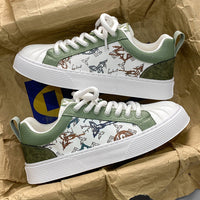 Sapatos masculinos com bico em forma de concha, ténis planos versáteis para estudantes casuais de outono, sapatos desportivos de marca alta, de topo de gama, brancos de sola grossa e na moda