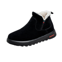 Botas de neve quentes forradas a lã guerreira, sapatos de algodão de inverno simples e de sola espessa, elegantes e versáteis para viagens ao ar livre