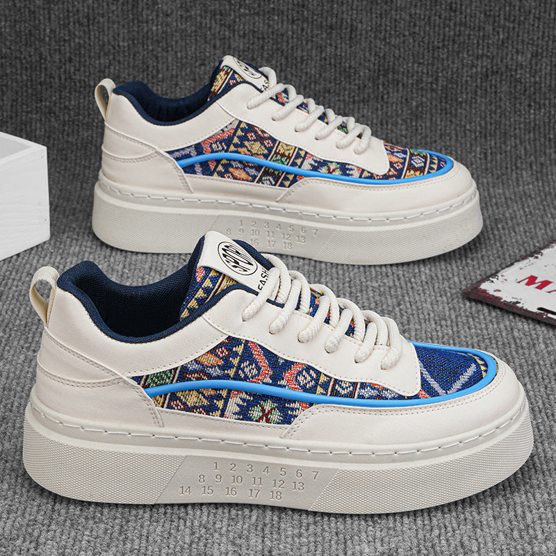 Verão novos sapatos masculinos respiráveis, estilo coreano, versáteis, modernos e de design de nicho, sapatos desportivos casuais de quadro branco