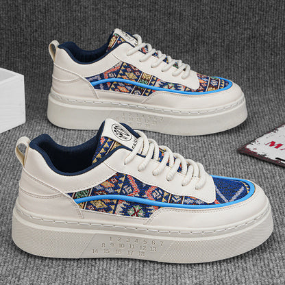 Verão novos sapatos masculinos respiráveis, estilo coreano, versáteis, modernos e de design de nicho, sapatos desportivos casuais de quadro branco