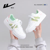Sapatos estrela da moda com blocos de cor Warrior, ténis modernos da primavera, sapatos casuais versáteis em pele e respiráveis, sapatos femininos