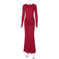 Vestido feminino sexy ao estilo europeu e americano, vestido oco, sem costas, gravata de retalhos, decote halter, corte justo, vestido justo ao estilo streetstyle para mulheres