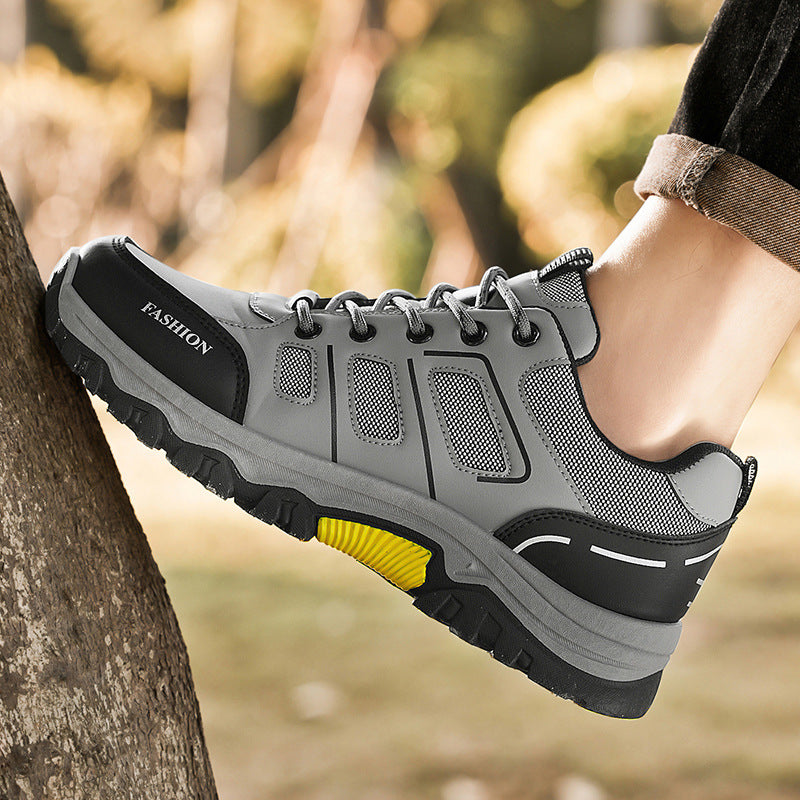 Sapatos masculinos de proteção para o trabalho, novos sapatos de trabalho antiderrapantes respiráveis para primavera/verão para estaleiros de construção, sapatos casuais para caminhadas desportivas ao ar livre