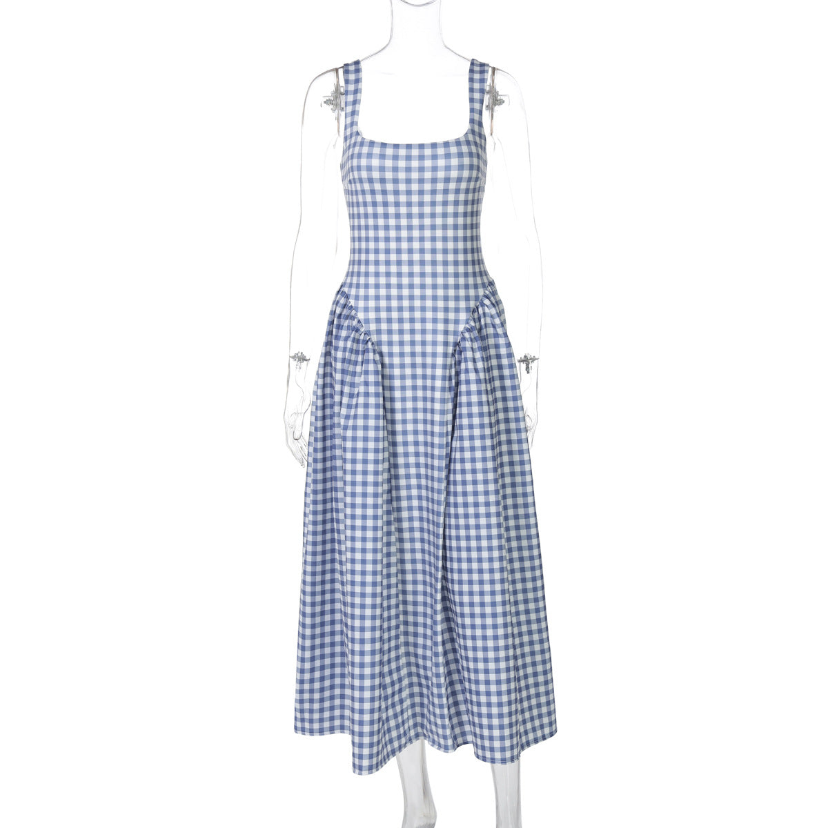 Vestido de princesa francês fresco, europeu e americano à moda que aperta a cintura, vestido slip sem costas sexy para mulheres