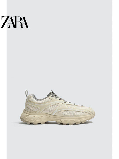 ZARA Coleção Primavera/Verão 2026 - Novos Sapatos Masculinos: Tênis de Corrida Leve com Plataforma Irregular (Estilo "Dad Shoes") 2393720 120