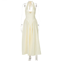 Vestido elegante e elegante para mulheres, vestido bestseller cross-fronteiriço da Amazon, de cor sólida, sexy com decote oco oco em V profundo