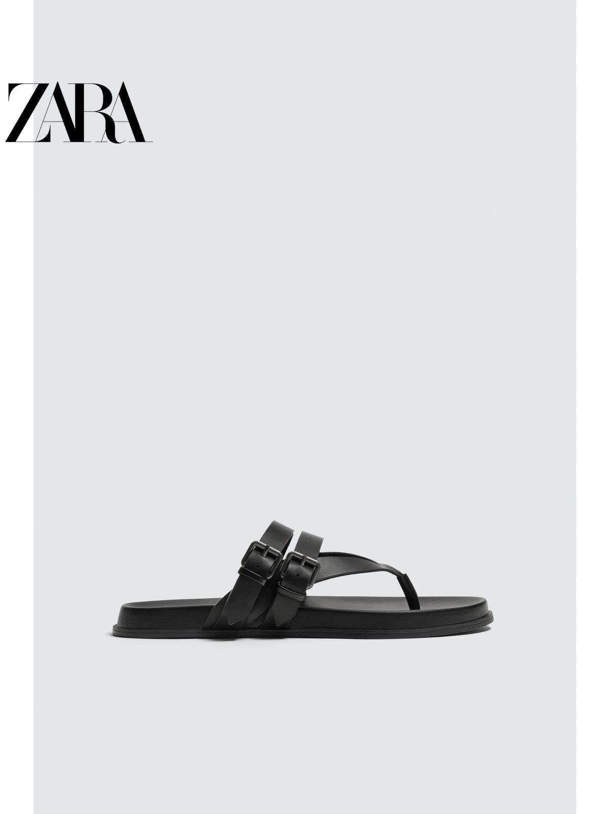 ZARA Coleção Primavera/Verão 2026 - Novos Sapatos Masculinos: Sandálias de dedo com fivela e múltiplas tiras - 2715720 800