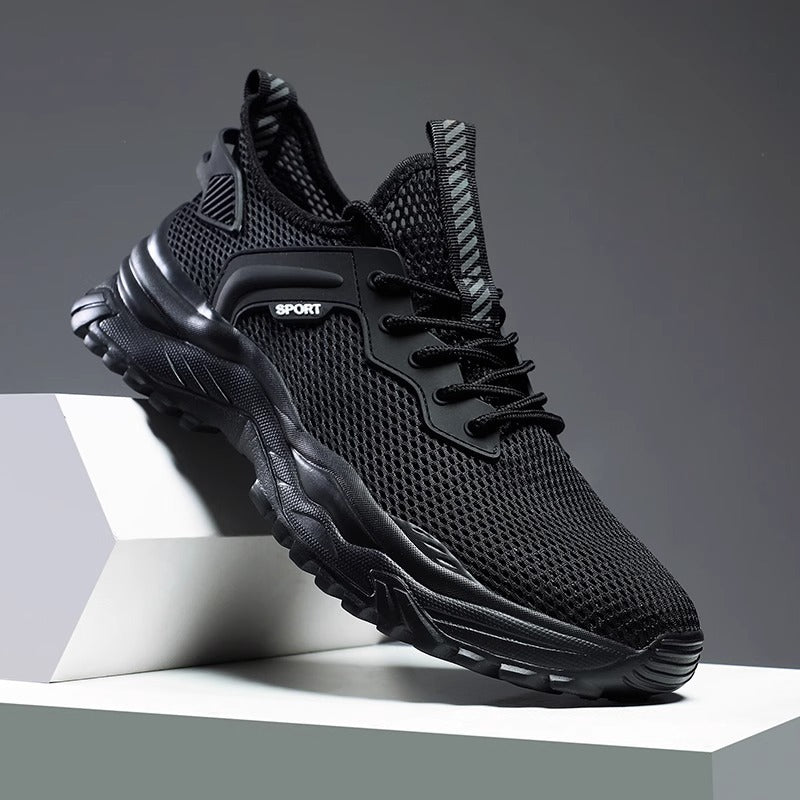 Novos sapatos masculinos de verão 2025, ténis de malha finos e resistentes a odores respiráveis, sapatilhas desportivas casuais de corrida da moda
