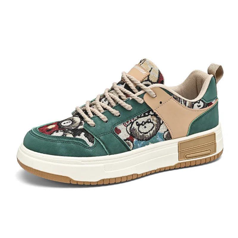 Sapatos masculinos originais da Niche, novos sapatos de tábua respiráveis para a primavera de 2024, sapatos casuais versáteis de estudante com sola grossa, sapatos desportivos e modernos