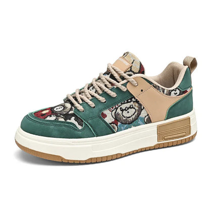 Sapatos masculinos originais da Niche, novos sapatos de tábua respiráveis para a primavera de 2024, sapatos casuais versáteis de estudante com sola grossa, sapatos desportivos e modernos