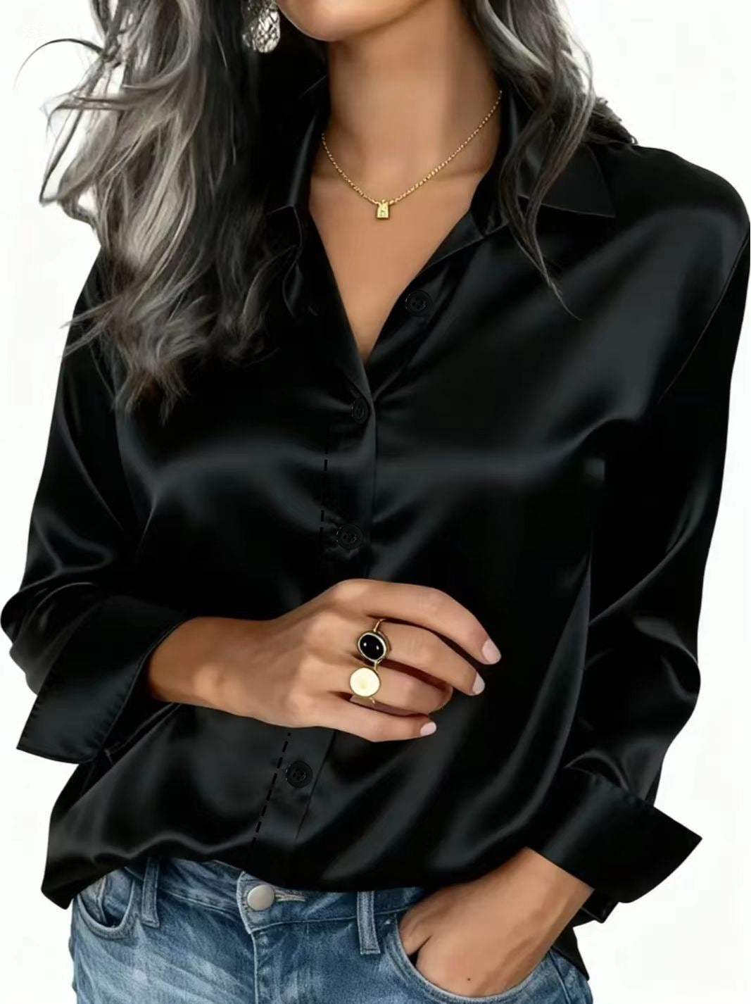 Camisa esponja colorida e brilhante da Amazon, elegante e para deslocações, adequada para uso versátil de mangas compridas na primavera e no outono