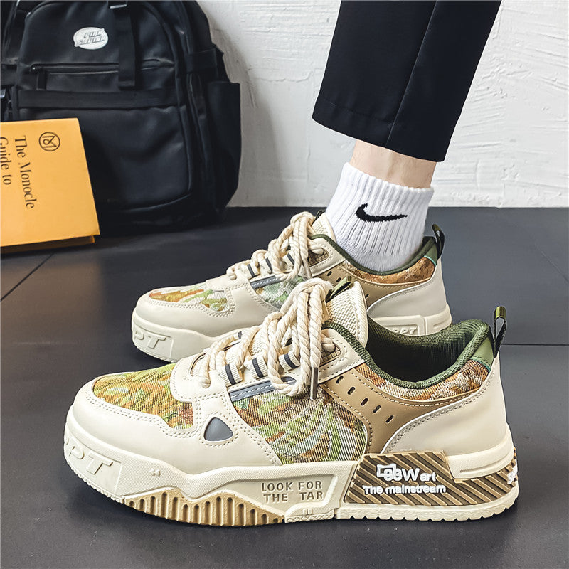 National Trend: Sapatos Masculinos 2024 Nova Primavera Respiráveis Versáteis Versáteis Originais Casuais Casuais Sapatilhas Desportivas Antiderrapantes de Sola Grossa