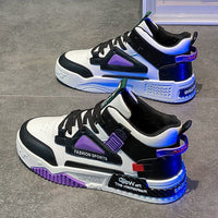 Sapatos masculinos de verão, novos sapatos altos respiráveis, sapatos brancos versáteis e modernos, ténis de sola grossa, ténis casuais