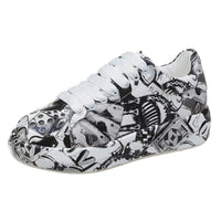 Sapatos coloridos de pai para mulheres, tendência de verão e outono Novos graffiti estampados da Amazon, sapatos casuais plus size