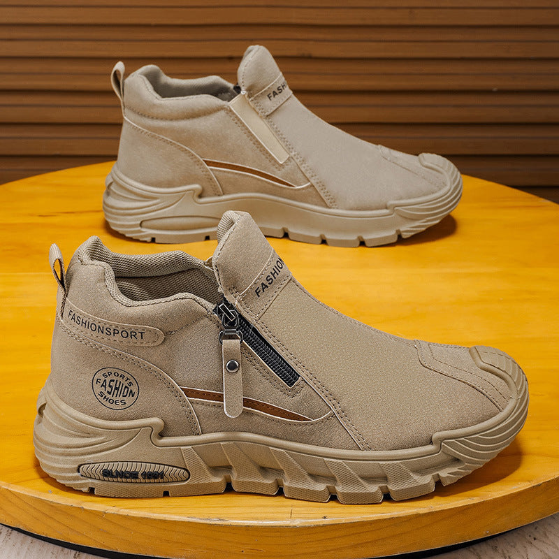 Sapatos de Proteção de Trabalho Primavera e Outono, Sapatos de Trabalho de Trabalho Duráveis Antiderrapantes e Antiderrapantes, Botas até ao tornozelo, Botas Martin Casual