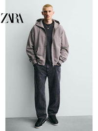 ZARA 2026 Primavera/Verão Novos Sapatos Masculinos Tênis de Cano Alto com Cadarço e Sola Grossa em Dois Tons 2257720 800