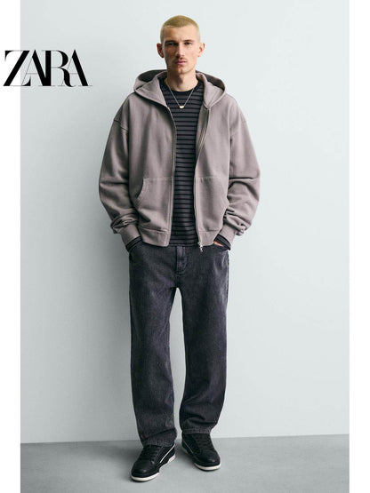 ZARA 2026 Primavera/Verão Novos Sapatos Masculinos Tênis de Cano Alto com Cadarço e Sola Grossa em Dois Tons 2257720 800