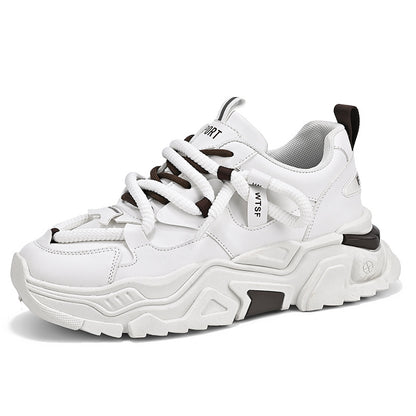 Sapatos de Homem: Novos Sapatos de Desporto Juvenil Modernos e Modernos de Outono, Sapatos Casuais de Sola Grossa e Aumento de Altura de Pequeno Pai da Moda