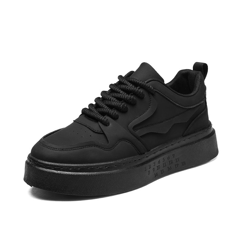 Ténis masculinos totalmente pretos, trabalho de verão em restaurantes, sapatos desportivos casuais resistentes ao desgaste, sapatos masculinos versáteis de sola grossa