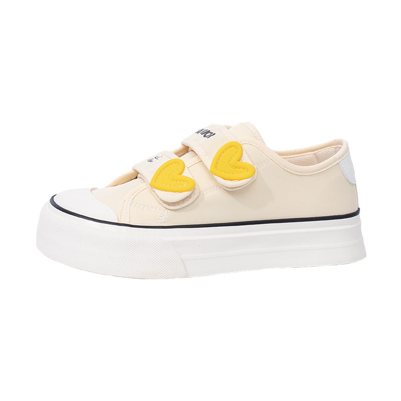 Ténis Warrior Velcro de sola grossa, sapatos juvenis, energéticos, confortáveis, de estudante, fofos e favorecedores, pequenos sapatos de cabeça grande cor-de-rosa morango para mulheres
