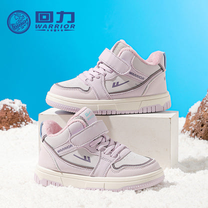 Ténis infantis versáteis Warrior com blocos de cor, novos ténis de inverno na moda para rapazes e raparigas, sapatos casuais de escote baixo para estudantes